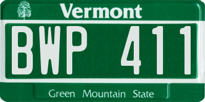 VT license plate BWP411