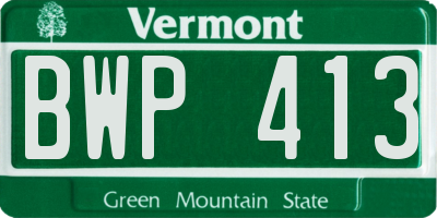 VT license plate BWP413