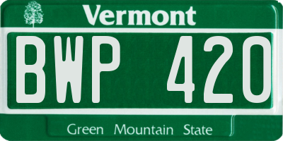 VT license plate BWP420