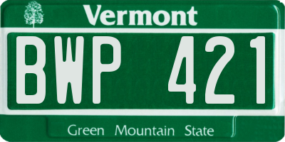 VT license plate BWP421
