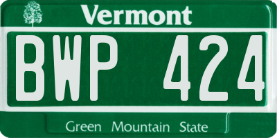 VT license plate BWP424
