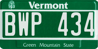 VT license plate BWP434