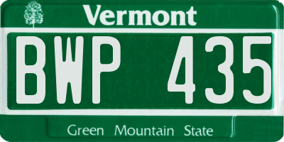 VT license plate BWP435
