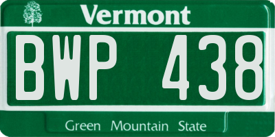VT license plate BWP438
