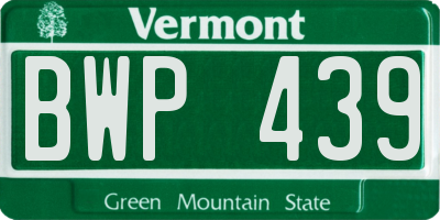 VT license plate BWP439