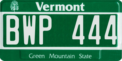 VT license plate BWP444