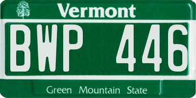 VT license plate BWP446