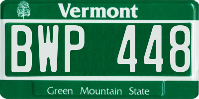 VT license plate BWP448