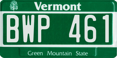 VT license plate BWP461