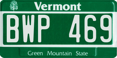 VT license plate BWP469