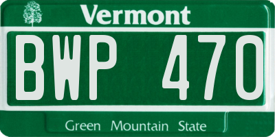 VT license plate BWP470