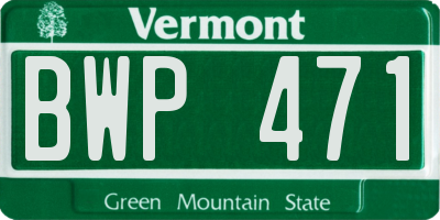 VT license plate BWP471