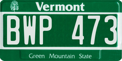 VT license plate BWP473