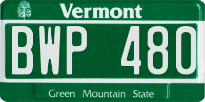 VT license plate BWP480