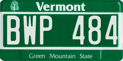 VT license plate BWP484