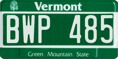 VT license plate BWP485