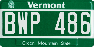 VT license plate BWP486
