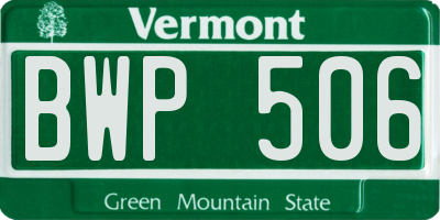 VT license plate BWP506