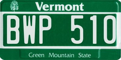 VT license plate BWP510