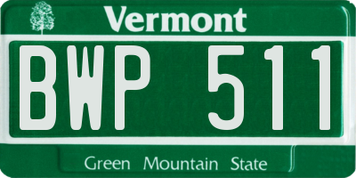 VT license plate BWP511