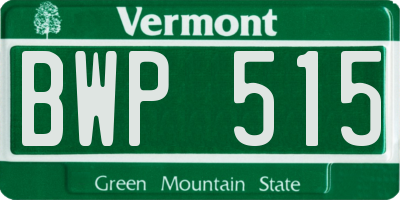 VT license plate BWP515