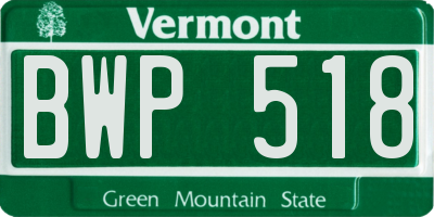 VT license plate BWP518