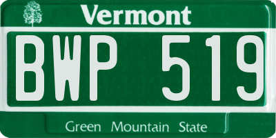 VT license plate BWP519