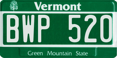 VT license plate BWP520