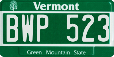 VT license plate BWP523