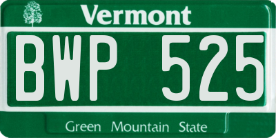 VT license plate BWP525