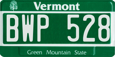 VT license plate BWP528