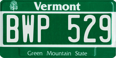 VT license plate BWP529