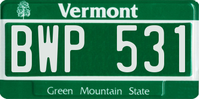 VT license plate BWP531