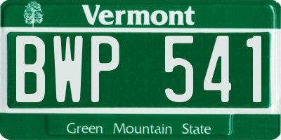 VT license plate BWP541
