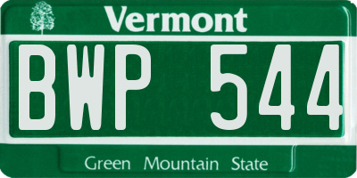 VT license plate BWP544
