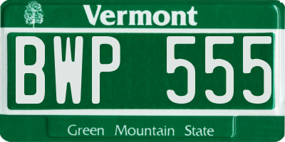 VT license plate BWP555