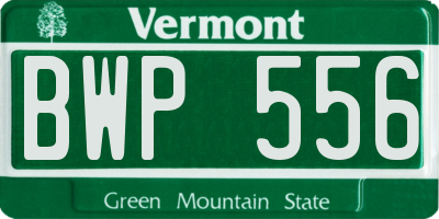 VT license plate BWP556