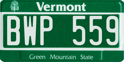 VT license plate BWP559