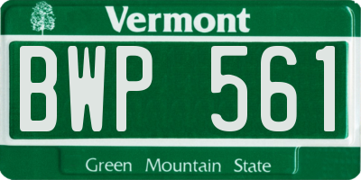 VT license plate BWP561