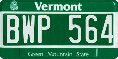 VT license plate BWP564