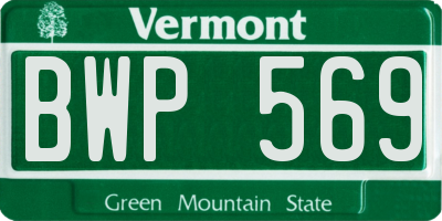 VT license plate BWP569