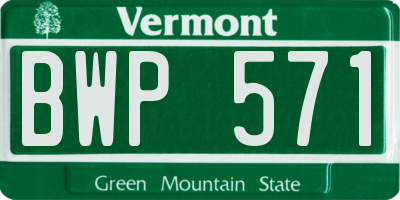VT license plate BWP571