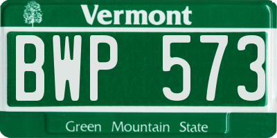 VT license plate BWP573