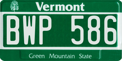 VT license plate BWP586