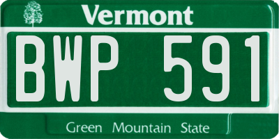 VT license plate BWP591