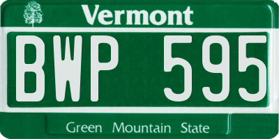 VT license plate BWP595
