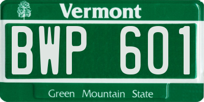 VT license plate BWP601