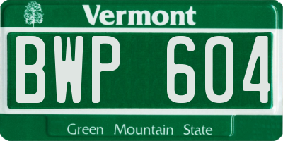 VT license plate BWP604