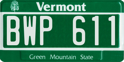 VT license plate BWP611