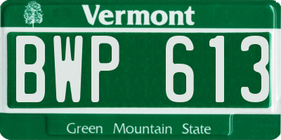 VT license plate BWP613